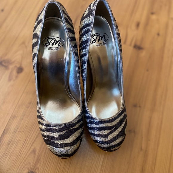 Zebra Sequined Heels - Picture 3 of 3